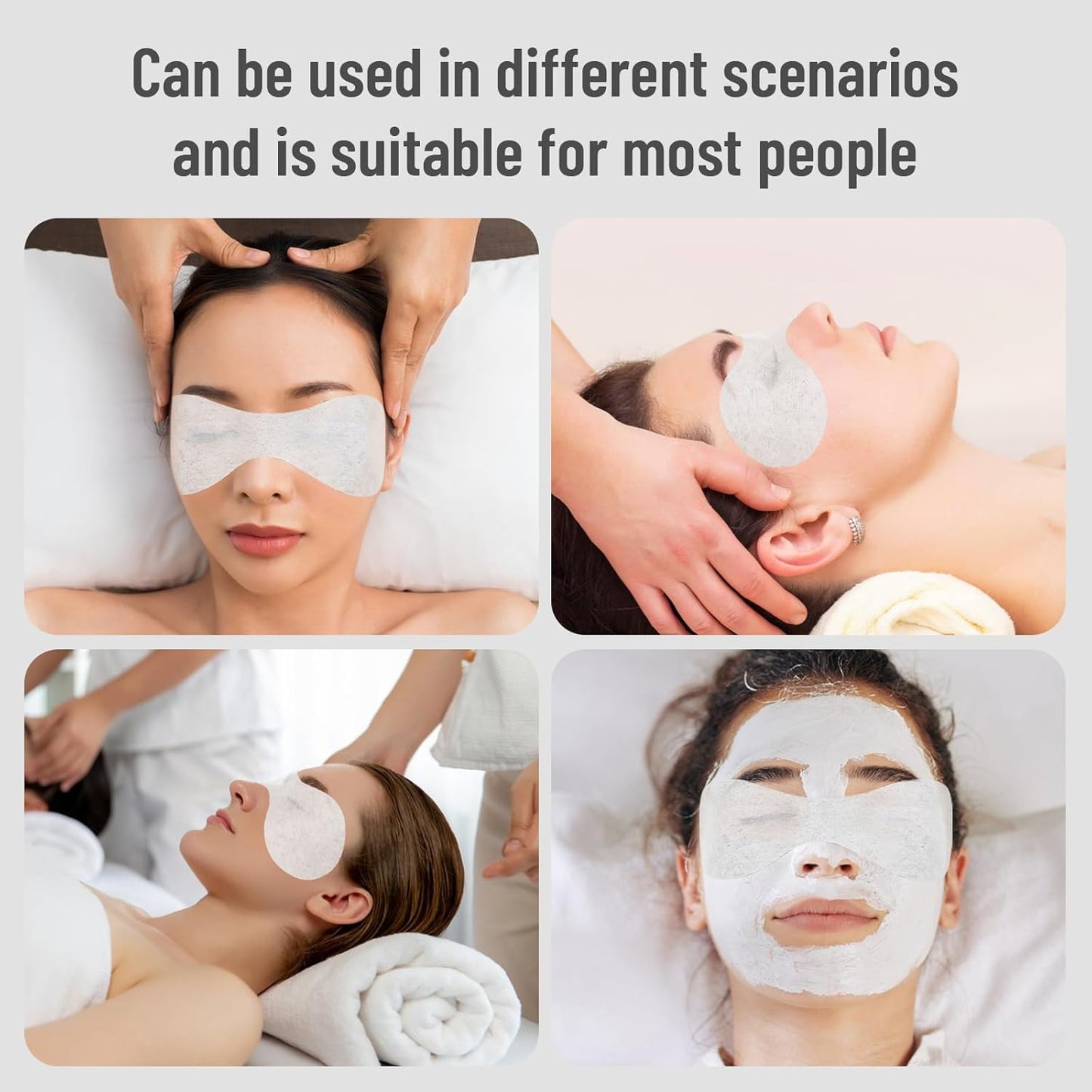 100Pcs Disposable Non Woven Eye Care, Clear Eye Mask Paper Lightweight Eye Covers for Facials Cotton Skincare Spa Paper Eye Nose Face Pads for Skincare Wrap Moisture Retention