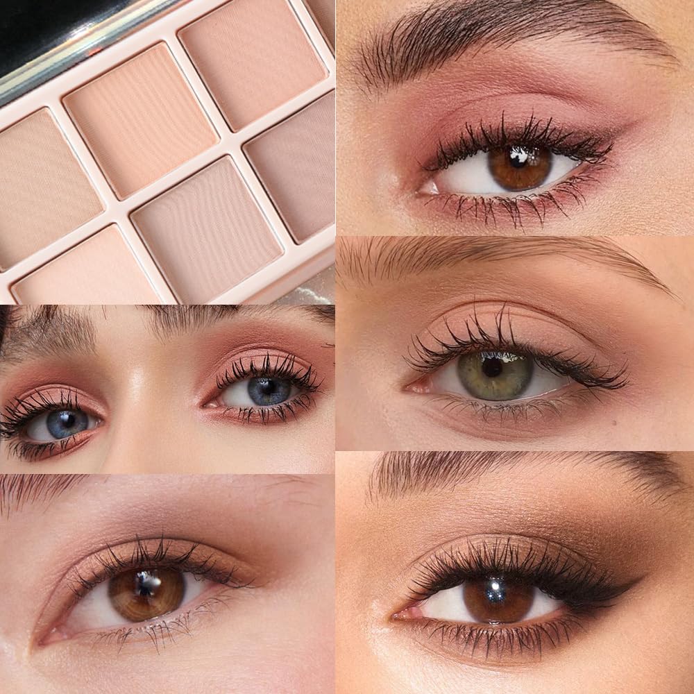 10 Color Matte Neutral Eyeshadow Palette - Nude Naked Beige Brown Shades, Blendable Long-Lasting, Vegan Cruelty-Free Natural Nude Eye Shadow Palette for Women, Professional Makeup Looks