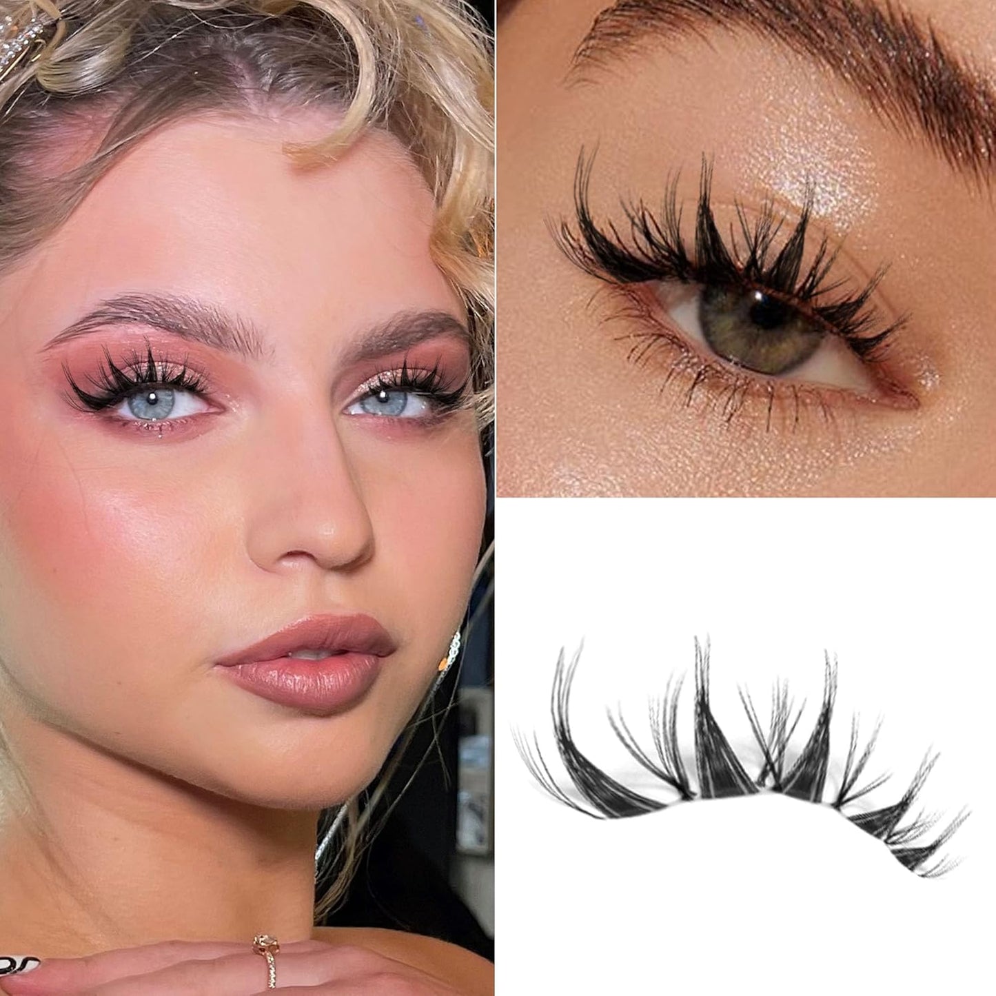 110Pcs Clear Band Lash Clusters 10-14mm Natural Look Cluster Eyelashes C Curl Resuable Invisible Band Individual Cluster Lashes(122)