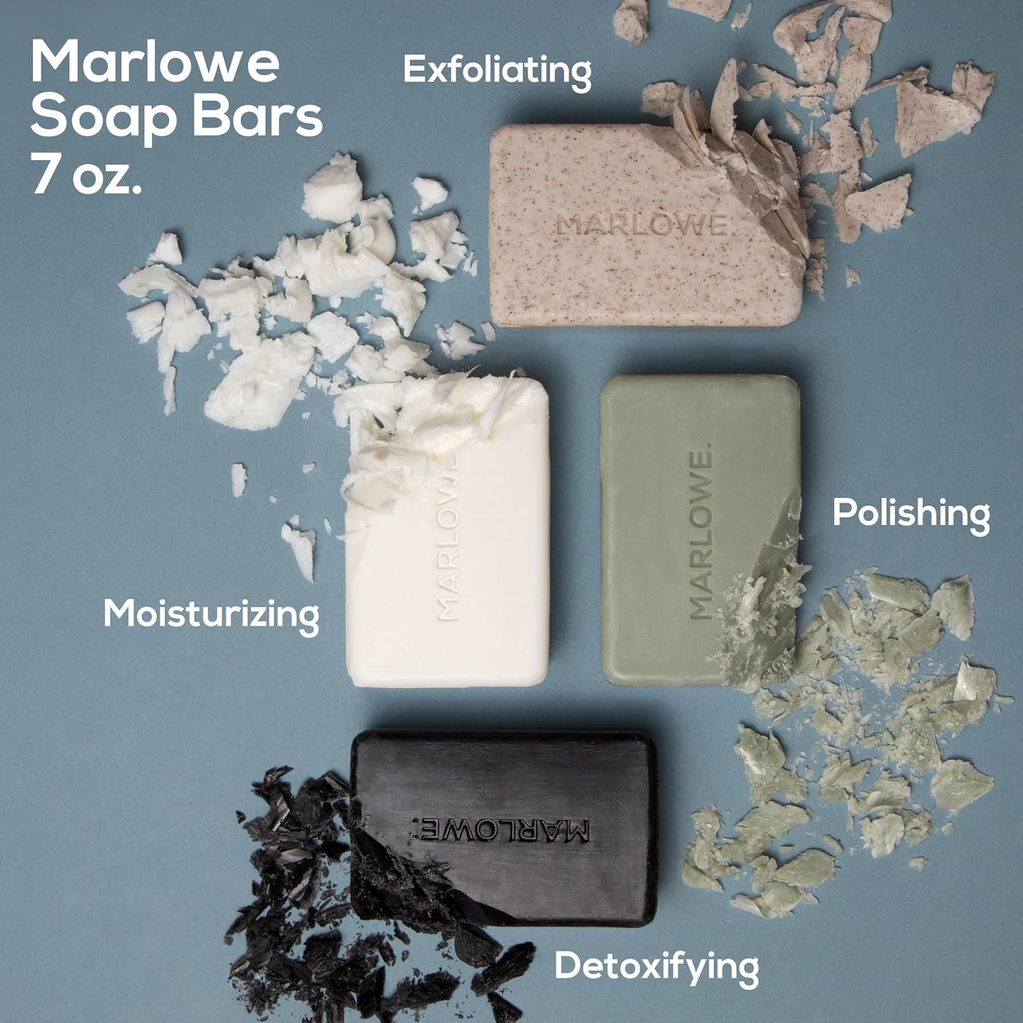 MARLOWE. No. 105 Bar Soap for Men 7 oz (6 Bars) Moisturizing Body Soap, Nourishing & Refreshing with Natural Extracts, Shea Butter, Olive Oil & Green Tea Extracts, Original Sage & Fir Scent