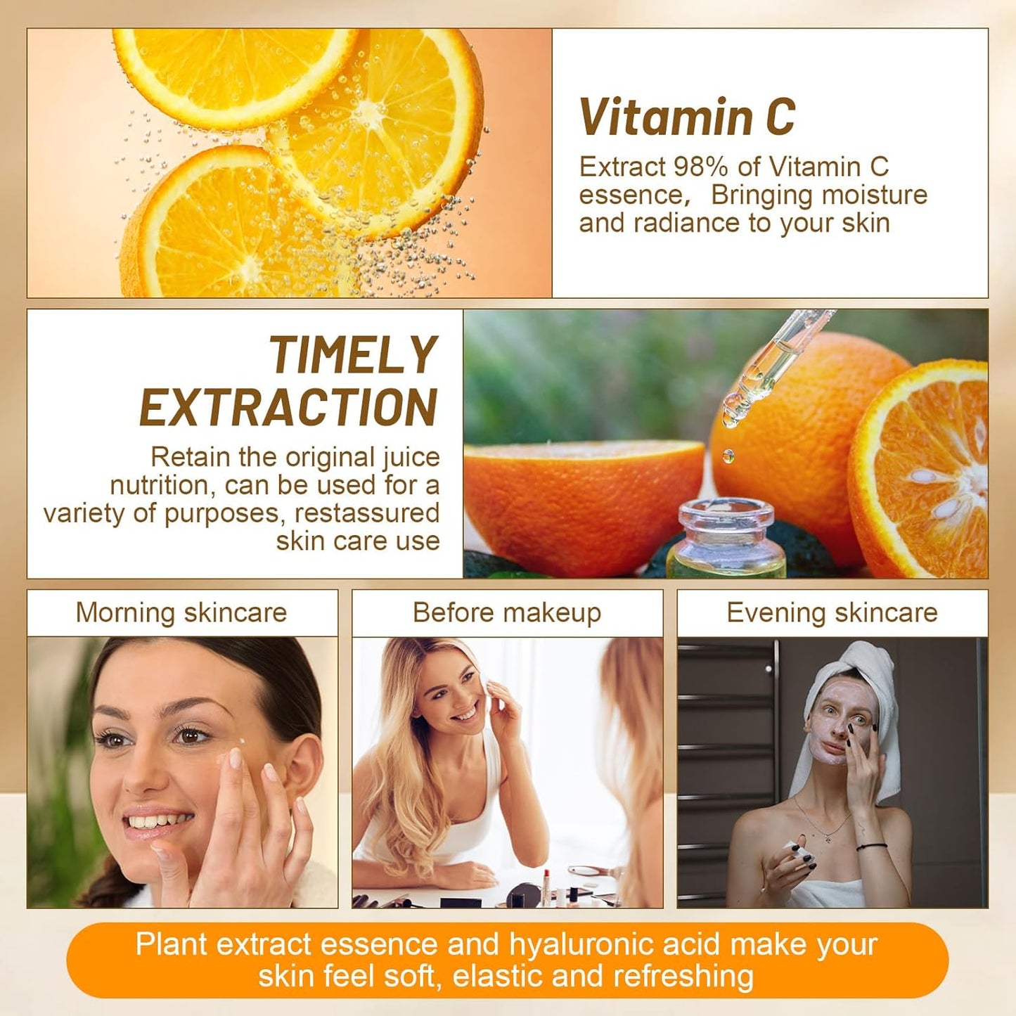 10 Pcs Skin Care Sets Face Care Set for Women Includes 1 Pcs Cleanser, Toner, Lotion, Eye Cream, Serum, Face Cream, Lip Balm and 3 Facial Masks Skincare Gift for Girls (Vitamin C)