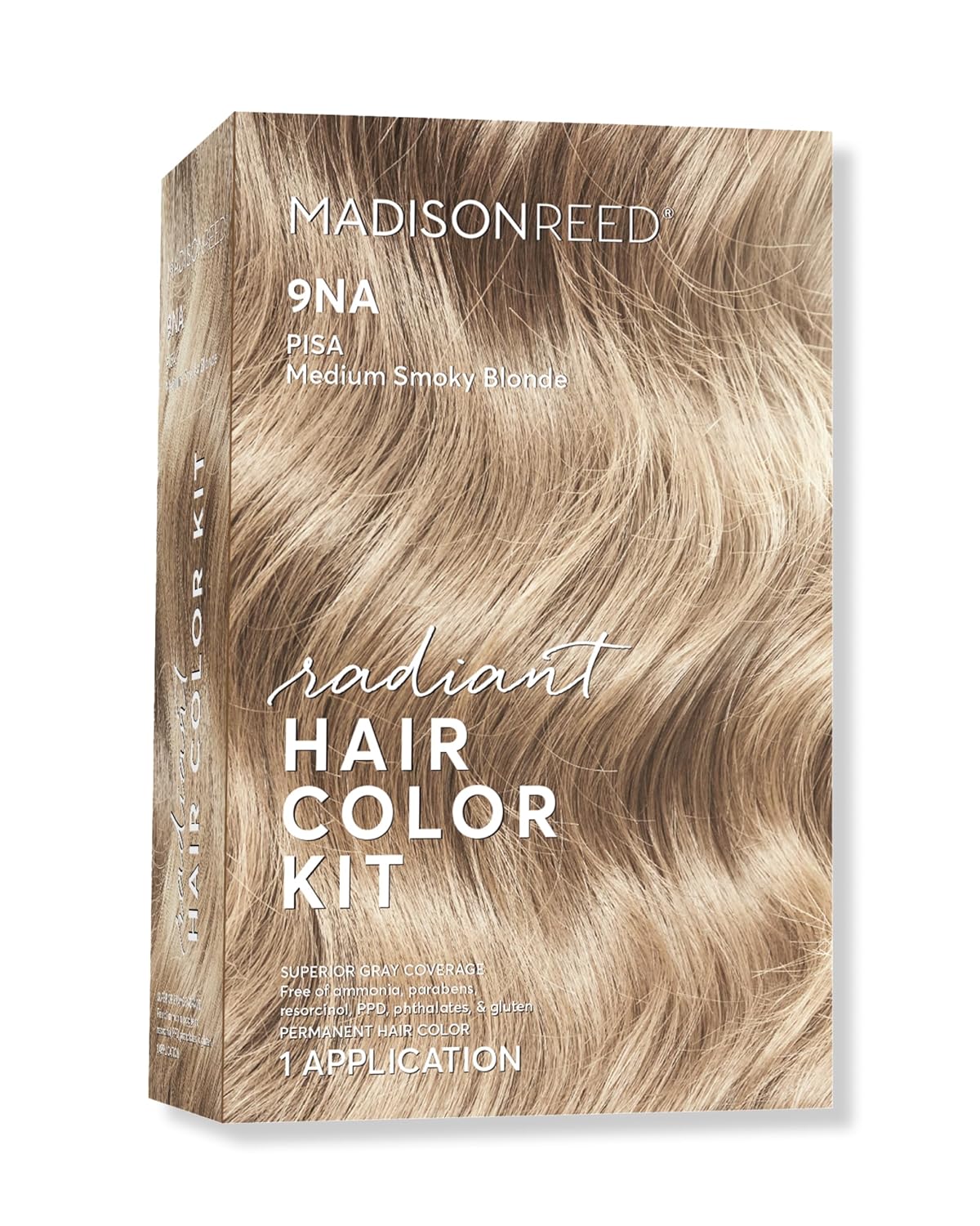 Madison Reed Radiant Hair Color Kit | 9NA Medium Cool Blonde with Ash Undertones (Pisa Blonde) for 100% Gray Hair Coverage | Dimensional Permanent Hair Dye | PPD-Free & Ammonia-Free | 1 Pack