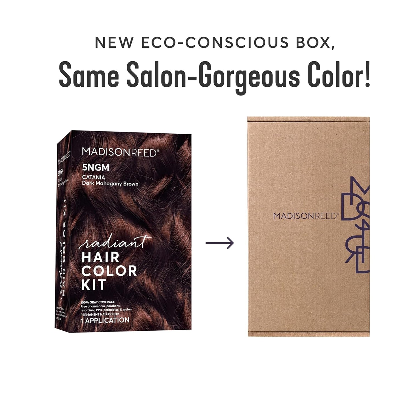 Madison Reed Radiant Hair Color Kit | 5NGM Dark Cinnamon Brown with Gold Mahogany Tones (Catania Brown) for 100% Gray Hair Coverage | Dimensional Permanent Hair Dye | PPD-Free & Ammonia-Free | 1 Pack