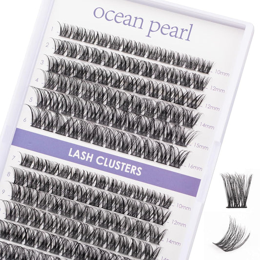 Lash Clusters 144 Pcs Individual Lashes DIY Lash Extensions 10-16mm Length Soft Natural False Eyelashes Thin Band Eyelash Extensions for Makeup at Home - OP01