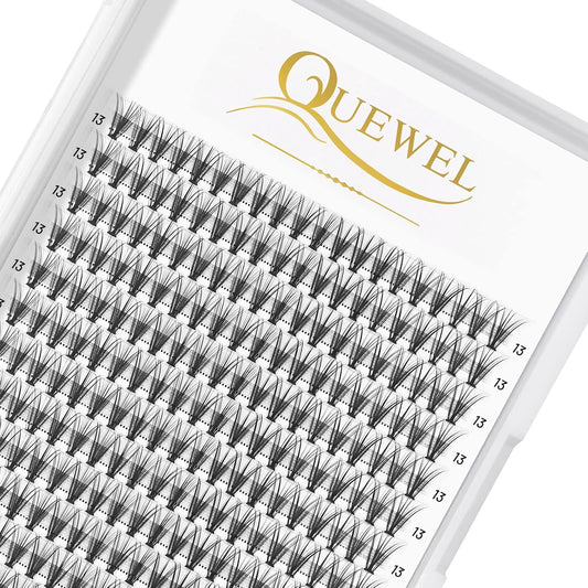 QUEWEL Cluster Lashes 240Pcs Individual Lashes 20D 0.07D Curl 13mm Knot-Free Lash Extensions Clusters Lashes Soft&Natural False Eyelashes Individual DIY Eyelash Extension at Home(20D 0.07D 13)