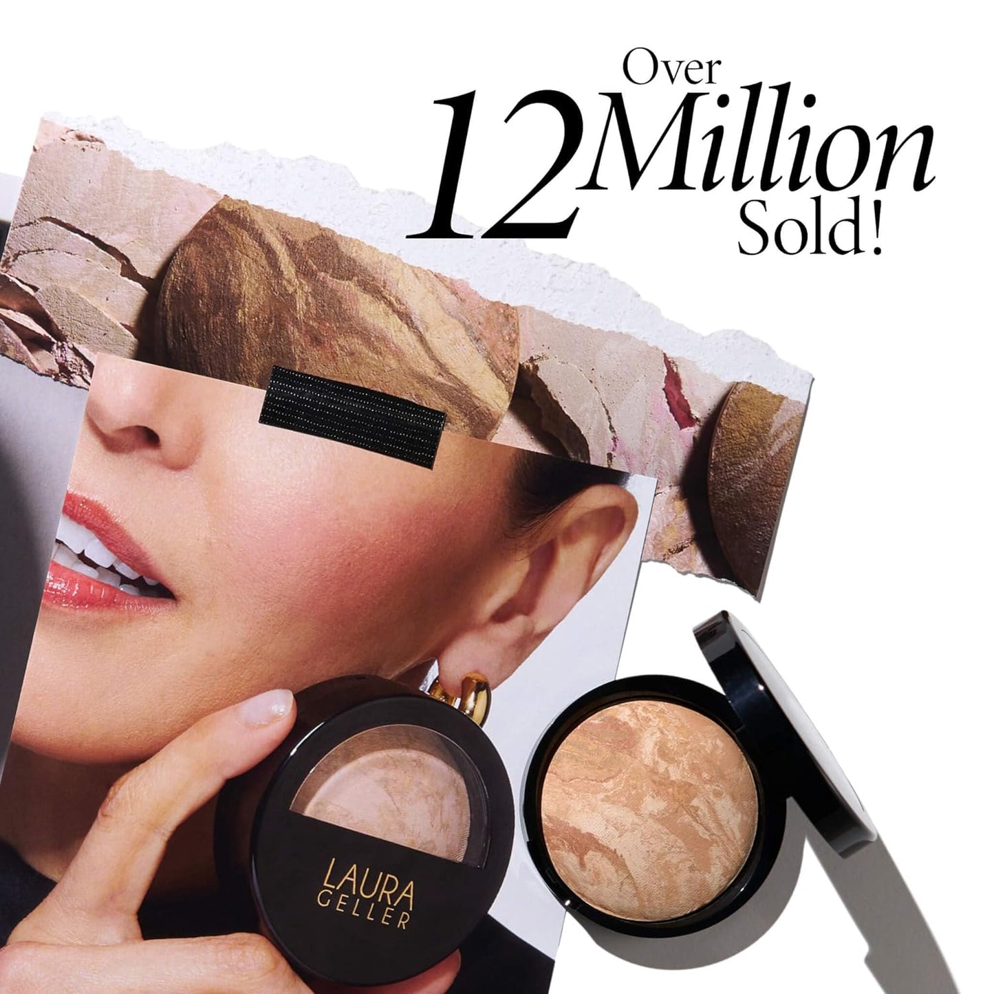 LAURA GELLER NEW YORK Award-Winning Baked Balance-n-Brighten Color Correcting Powder Foundation - Golden Medium - Buildable Light to Medium Coverage - Demi-Matte Natural Finish