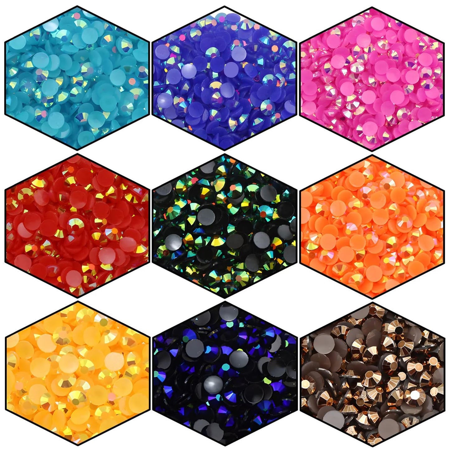 1440 Pcs SS20 5mm Flatback Rhinestones for Nails Art Crafts Glitter Round Shine Gems AB Crystals DIY Clothes Shoes （Orange AB）