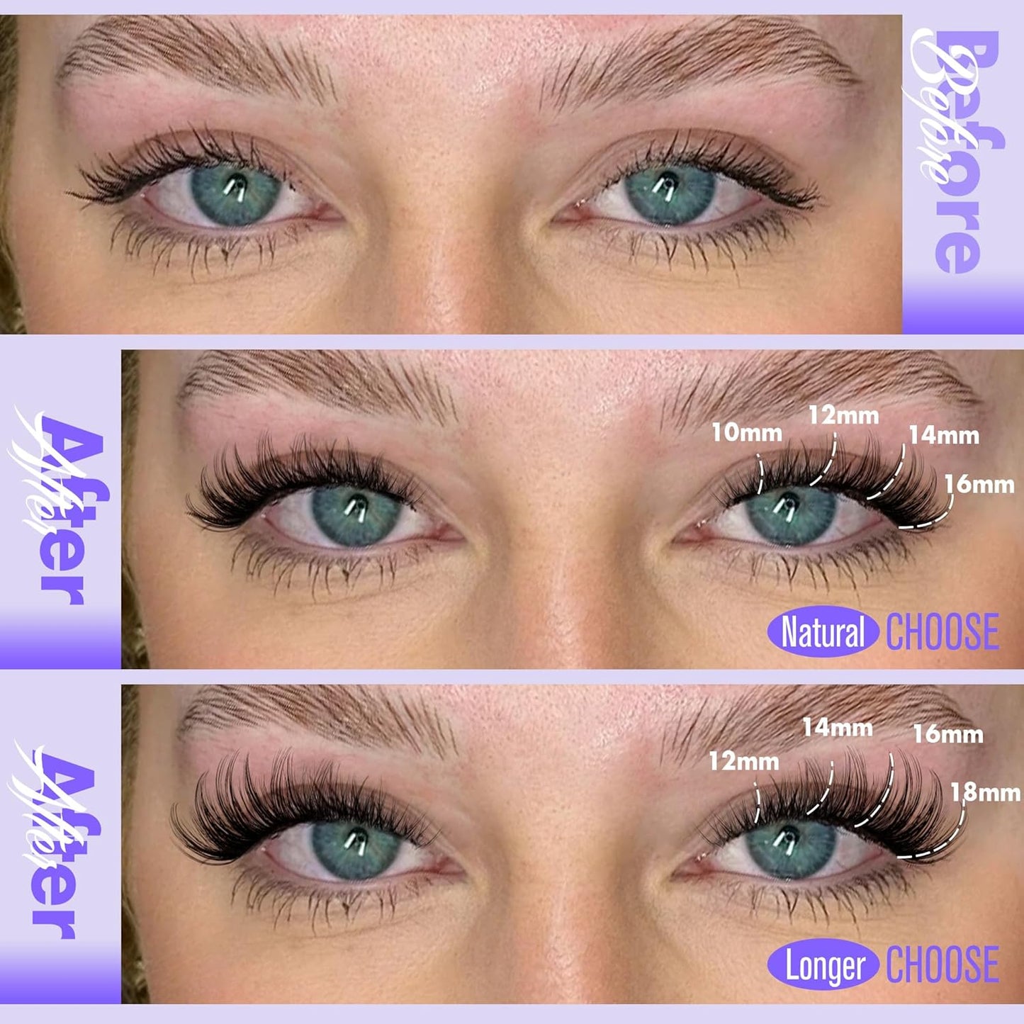 Pawotence Lash Clusters Wispy Cluster Eyelash Extensions 10-18mm Individual Lashes DIY Cluster Lashes Extension Soft Comfortable Eyelash Clusters with Thin Band