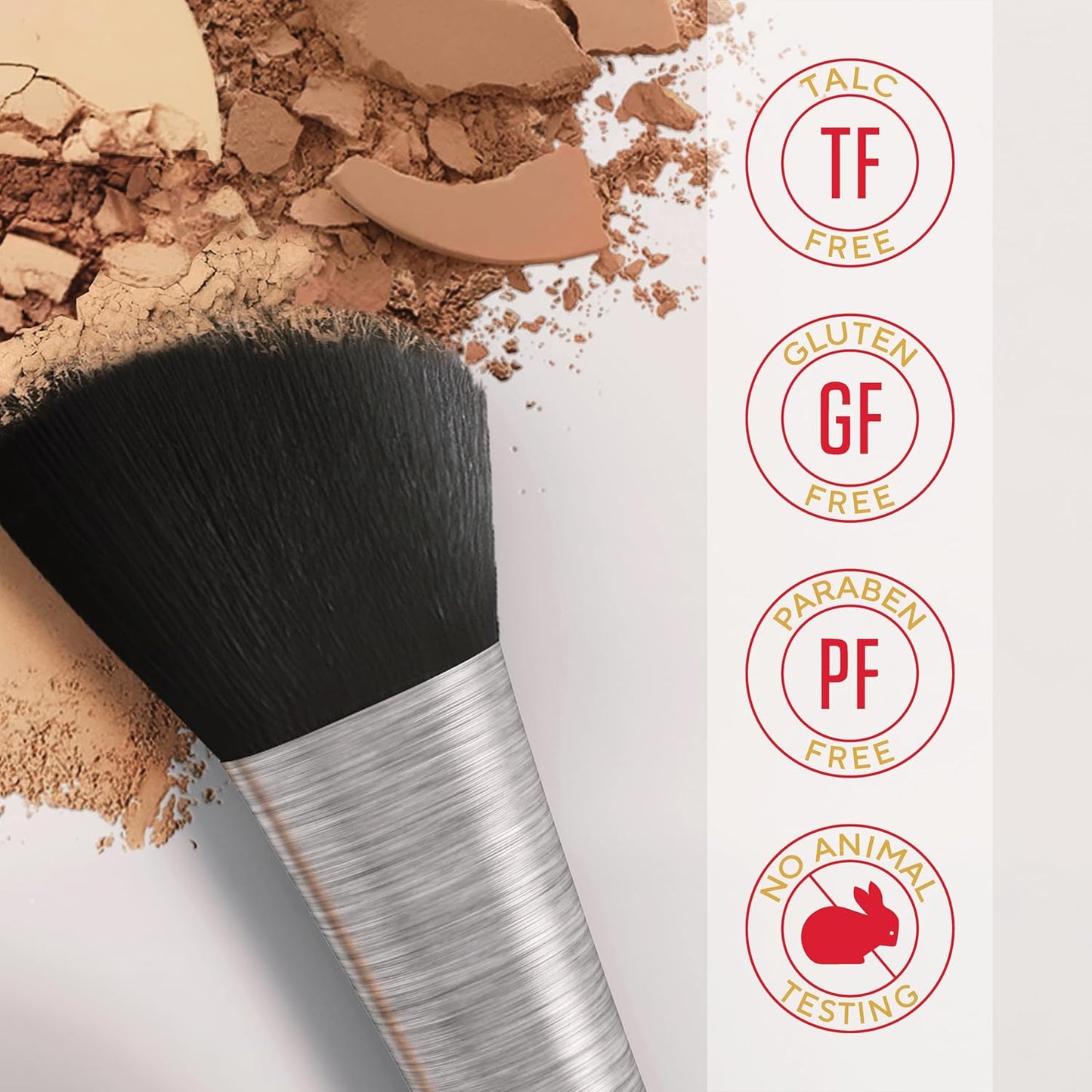 Mirabella Invincible Pure Pressed Powder Foundation - Buildable Mineral Makeup & Blurring Setting Powder for All Skin Types - HD Matte Finishing - Deep D14