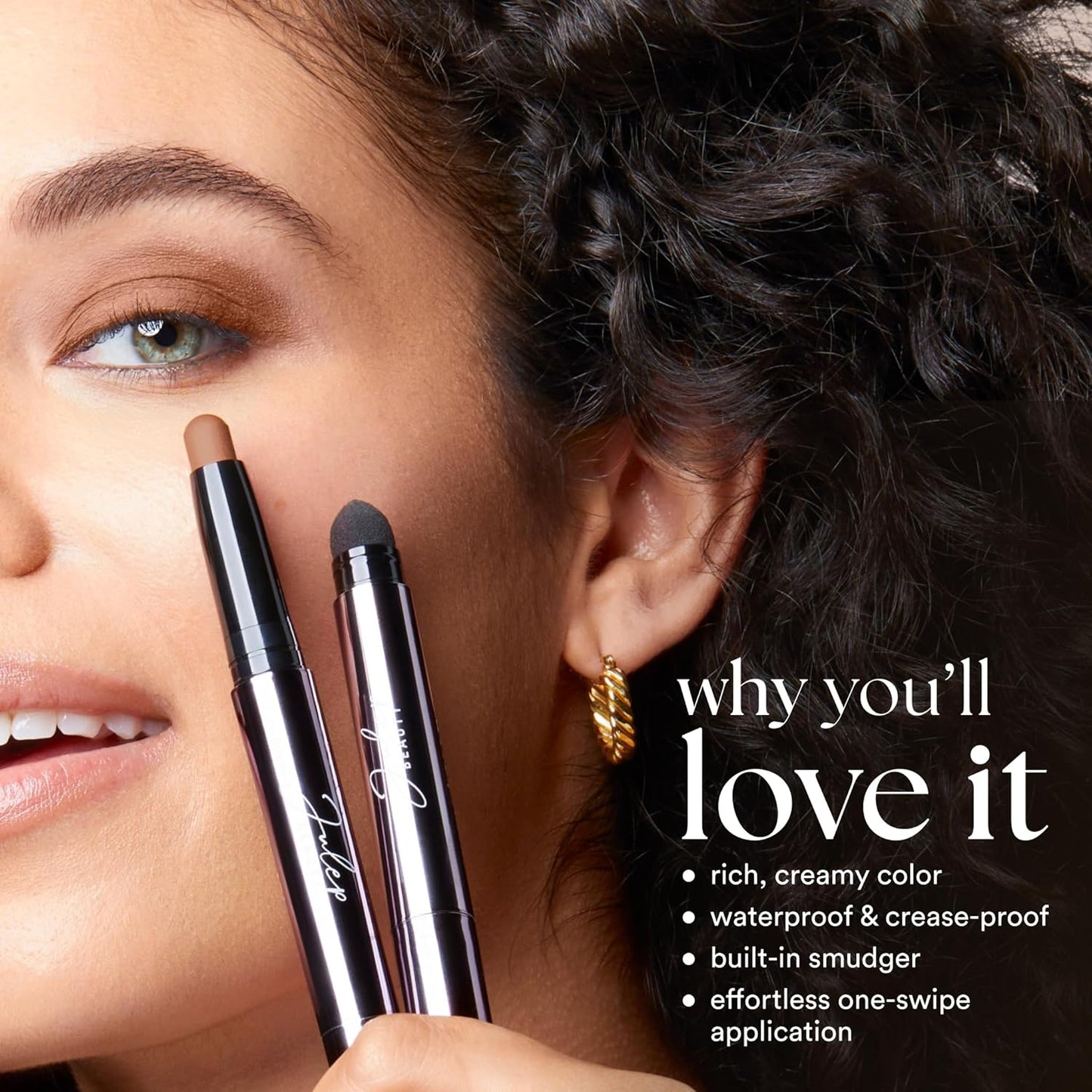 Julep Eyeshadow 101 Cream-to-Powder Waterproof Shadow Stick – Mocha Matte – Long-Lasting, Crease-Proof, Rich Brown Matte Eyeshadow with Built-in Smudger