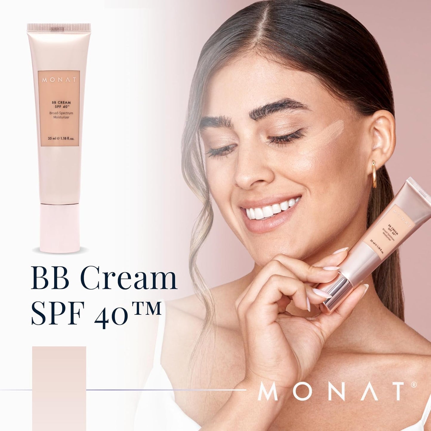 Monat BB Cream SPF 40 - Vanilla Broad-Spectrum Moisturizer, Lightweight Tinted Coverage, Fragrance-Free, 35ml/1.18 fl. oz.