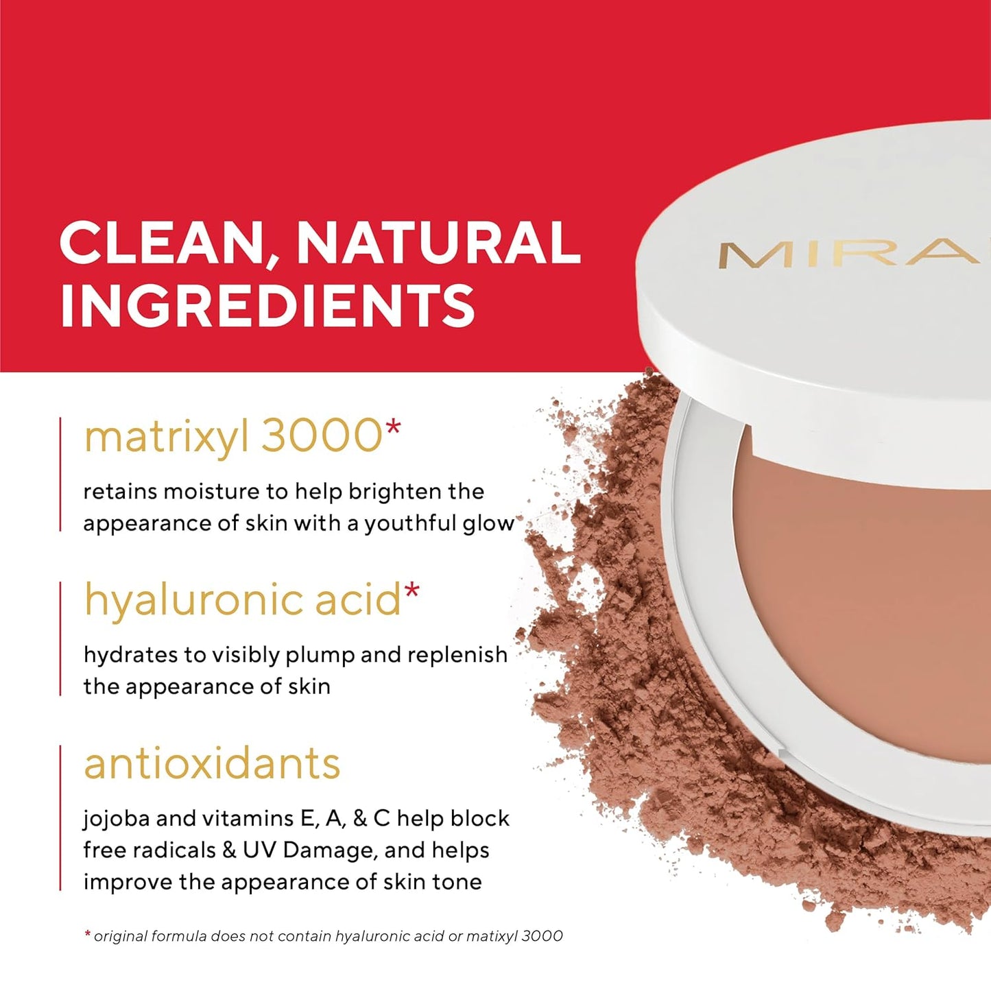 Mirabella Invincible Pure Pressed Powder Foundation - Buildable Mineral Makeup & Blurring Setting Powder for All Skin Types - HD Matte Finishing - Deep D13