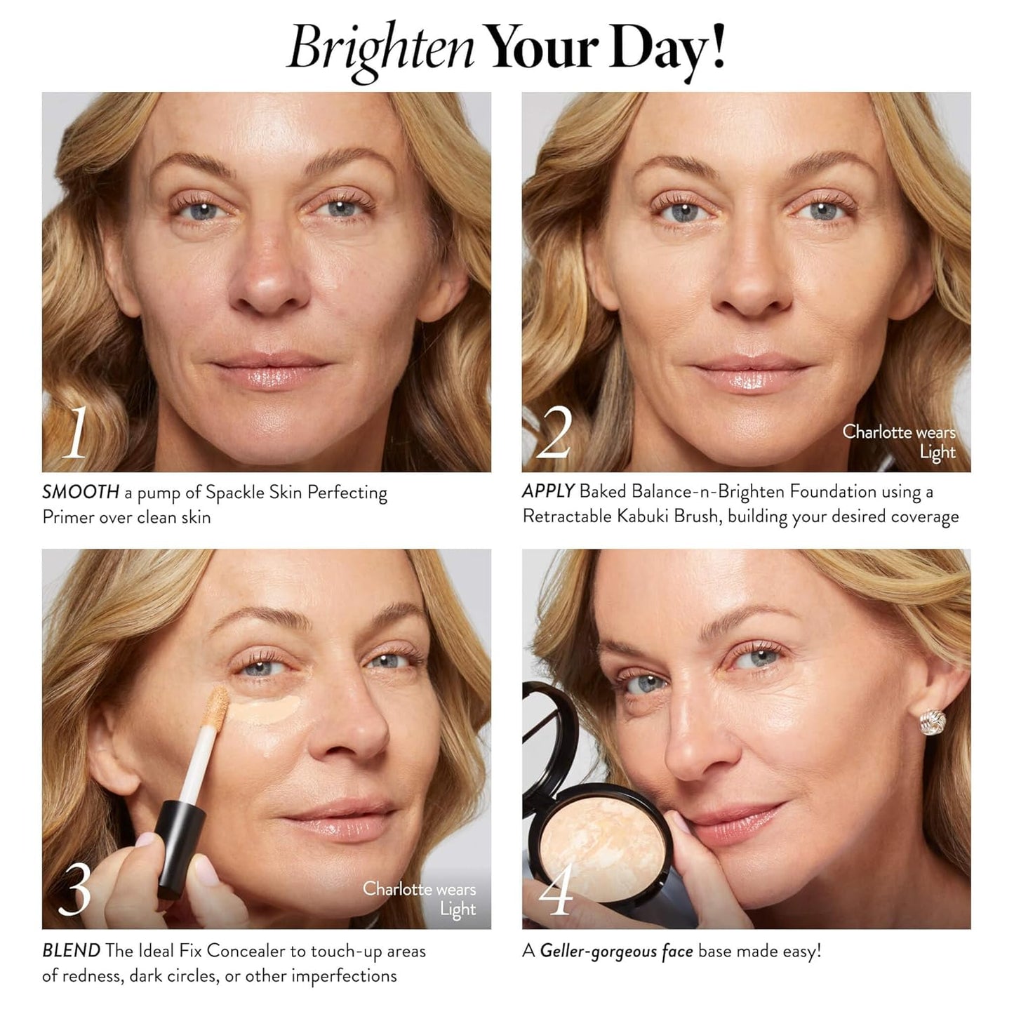 LAURA GELLER NEW YORK Award-Winning Baked Balance-n-Brighten Color Correcting Powder Foundation - Golden Medium - Buildable Light to Medium Coverage - Demi-Matte Natural Finish