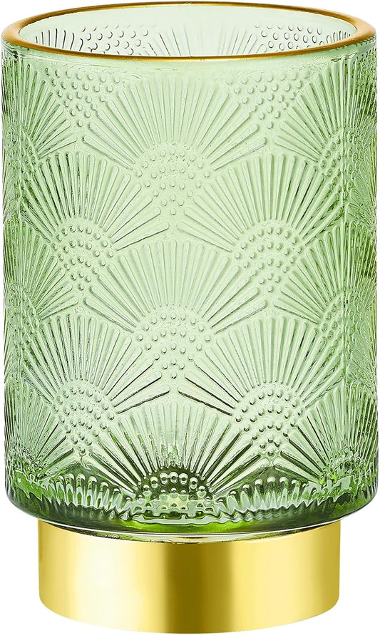 Makeup Brush Holder Organizer,Toothbrush Holders,Desk Pen Pencil Holder,Multifunctional Vintage Glass Brush Cup（A41-1-US）