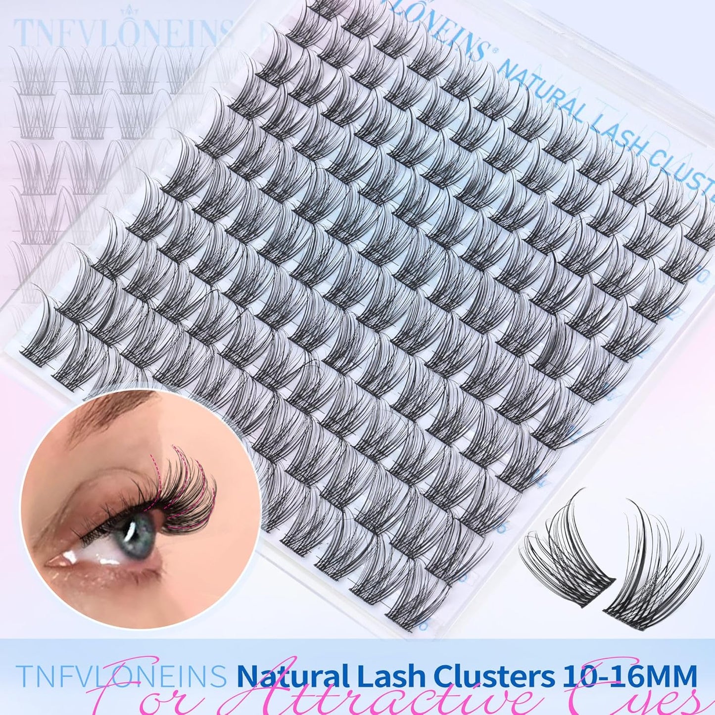 Wispy Lash Clusters Natural Eyelash Clusters 10-16MM Individual Lashes Clusters C Curl Cluster Eyelash Extensions DIY Lash Extension Soft False Eyelashes by TNFVLONEINS