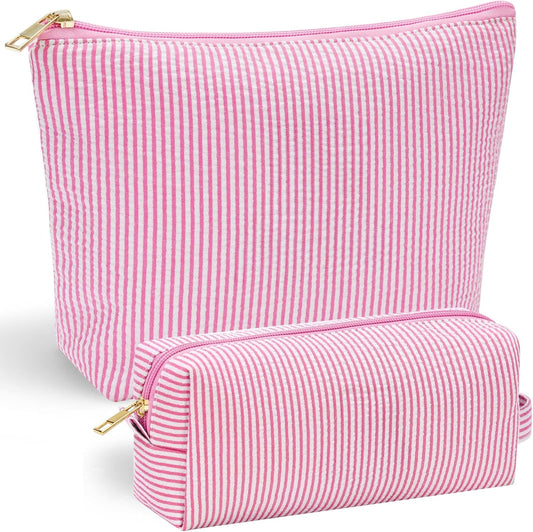 YOOLIFE Birthday Gifts for Women Girls - Personalized Initial Cute Pink Makeup Bags Cosmetic Bag Make Up Bag Toiletry Pouch Gift for Women Her Friend Mom Teacher Sister Teenager Female Bridesmaids